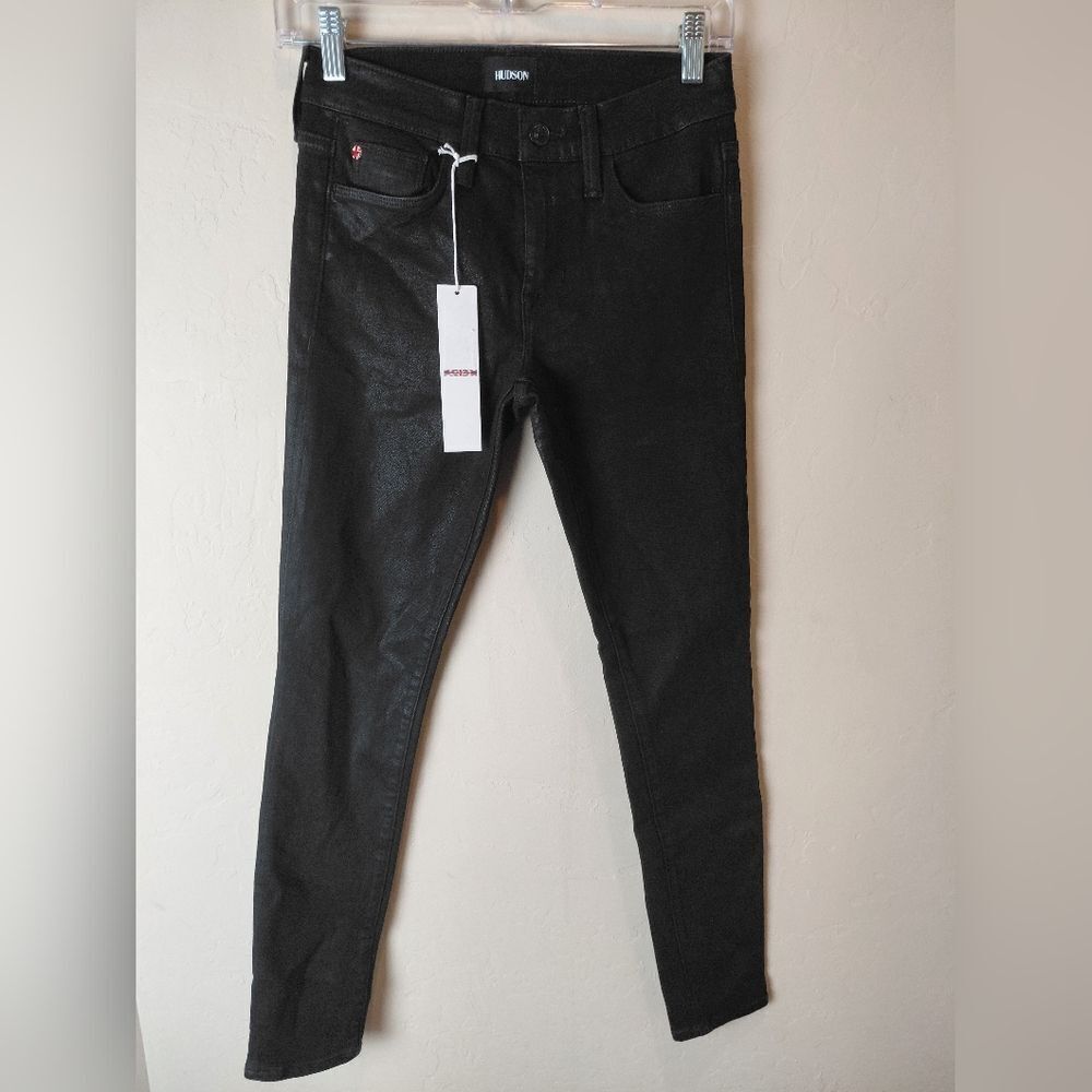 Hudsons Jeans BLACK Women's Natalie Mid Rise Super Skinny Ankle Jean NWT Size 24